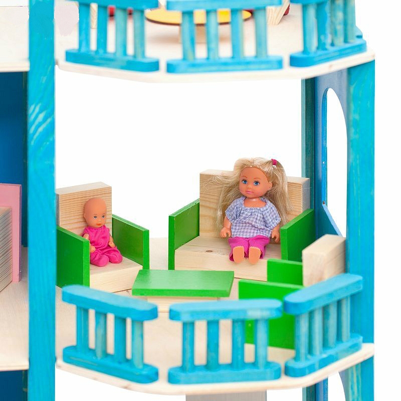 Кукольный домик - Лазурный берег, с мебелью 21 предмет  